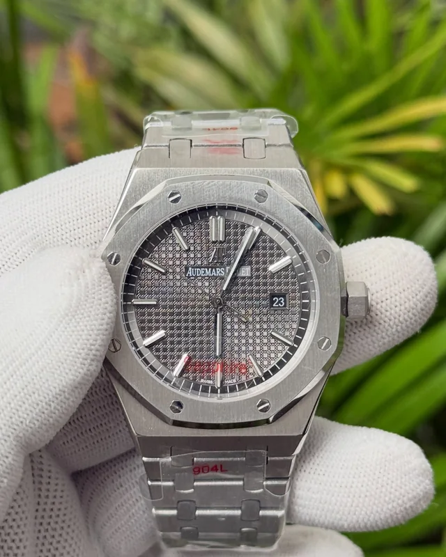 Grey-dial watch with an octagonal bezel